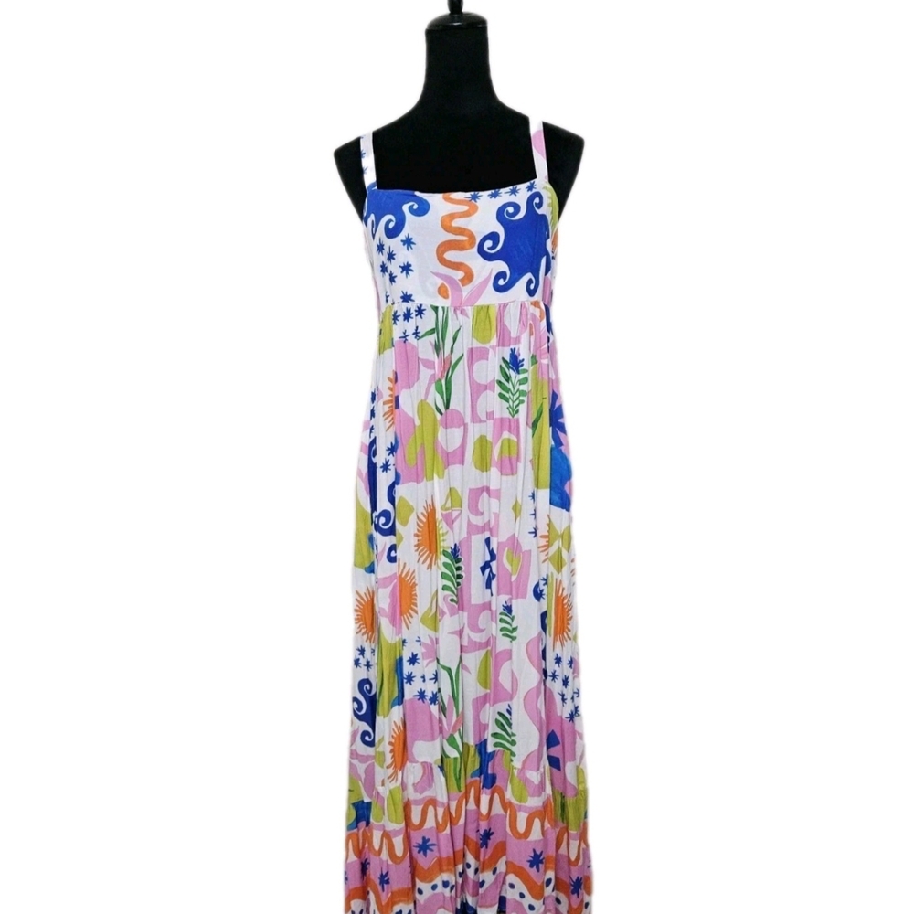 Paper Heart Colorful Maxi Dress with Abstract Print-Size Medium - Picture 17 of 17